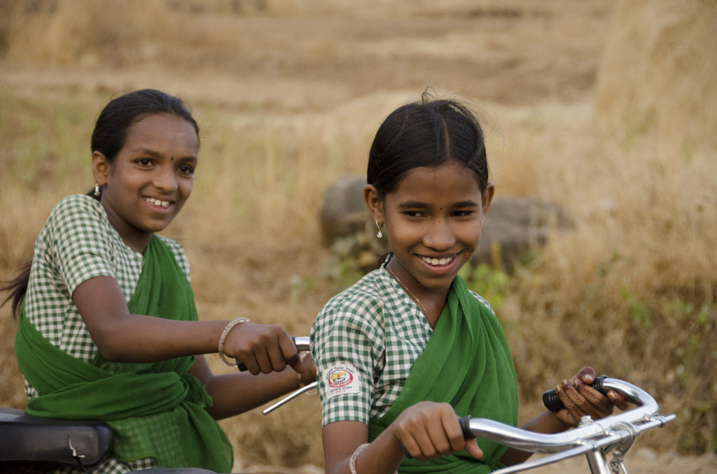 Bicycles donated to girls in India